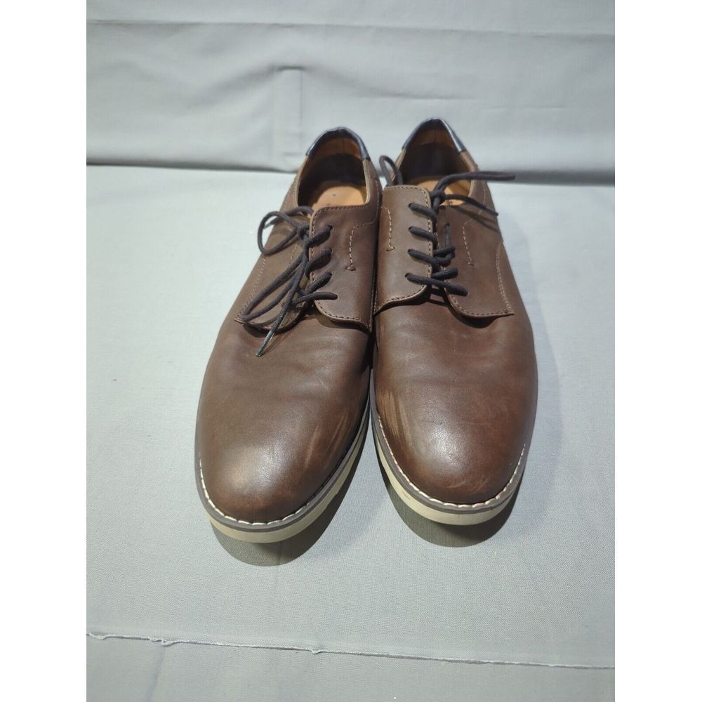 Wallin & Bros Mens Brown Faux Leather Derby Shoes 9M Business Casual‎ Lace Up
